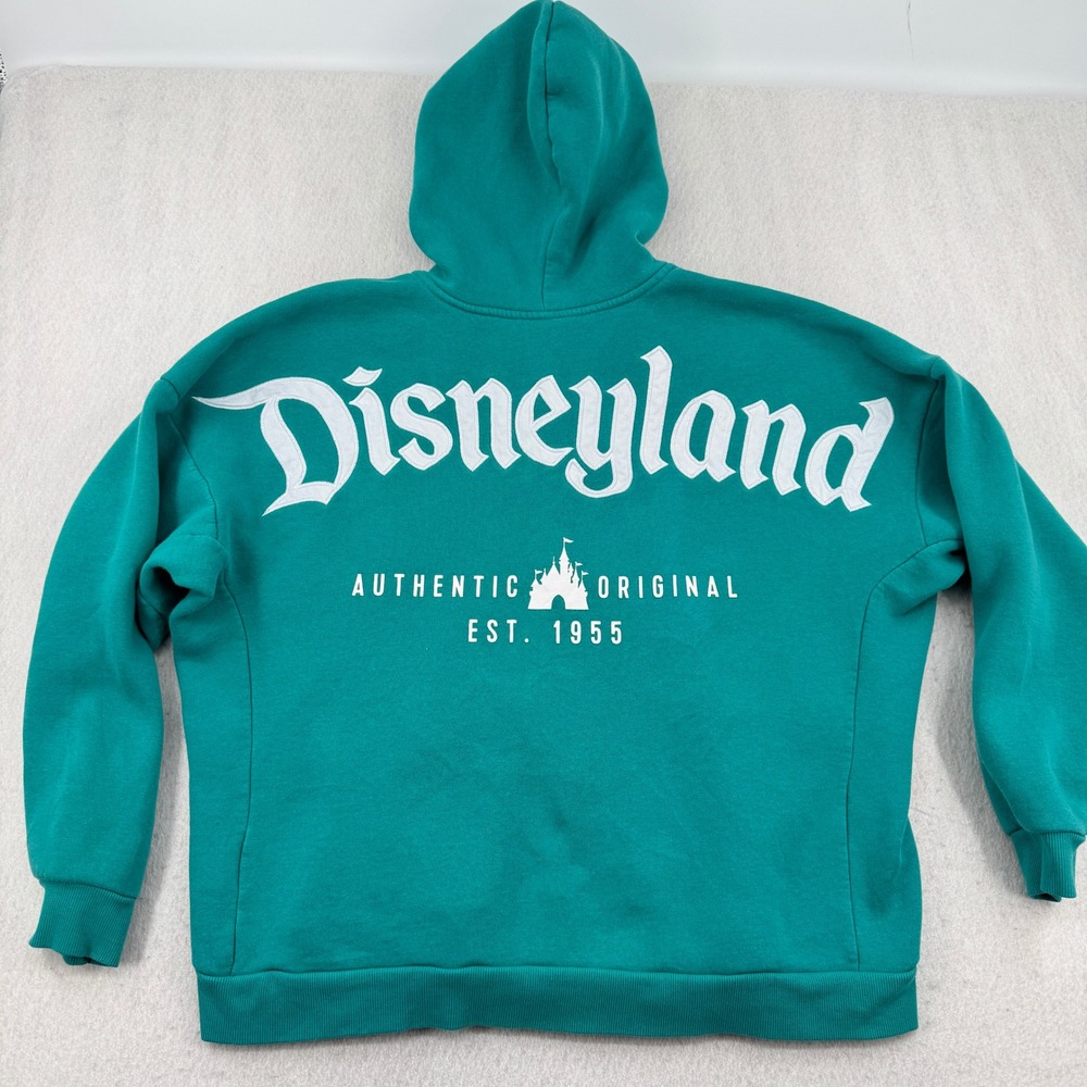 Disneyland Resort Adult Large Turquoise Teal Spirit Jersey Sweater Zip Up Hoodie